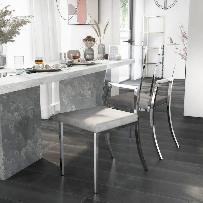 Copper Grove Brusartsi Modern Clear Acrylic Dining Chairs (Set of 2)
