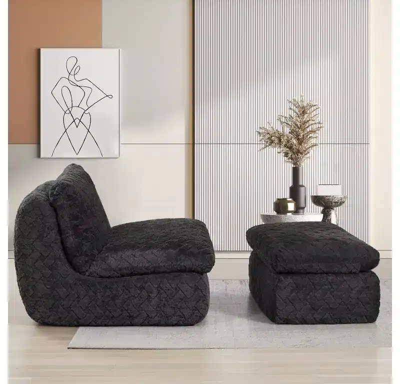 Whisen Full Compression Swivel Sofa Chair with Ottoman
