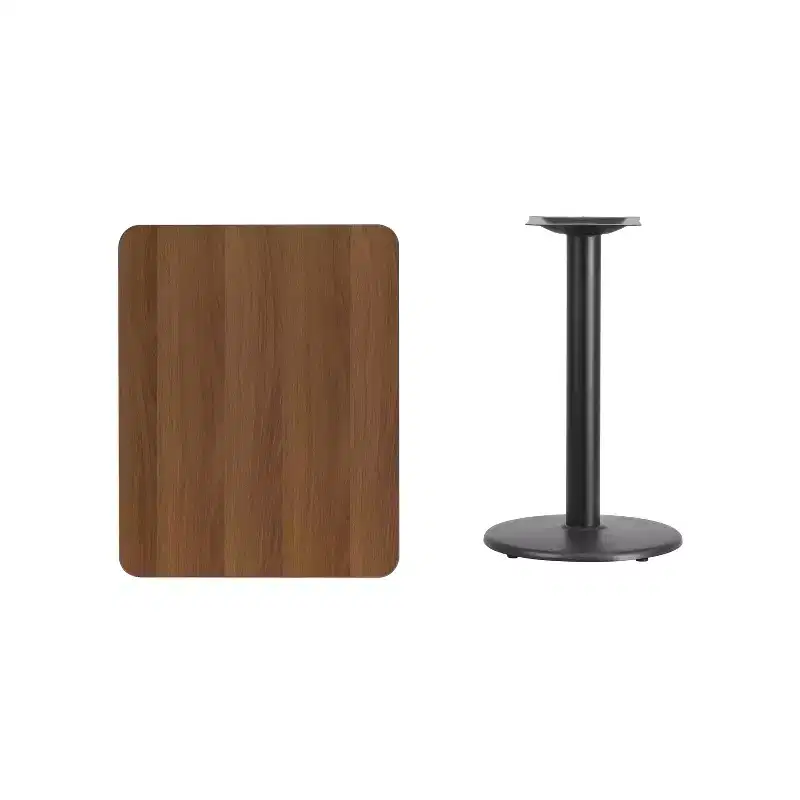 Flash Furniture 24'' x 30'' Rectangular Laminate Table Top with 18'' Round Table Height Base