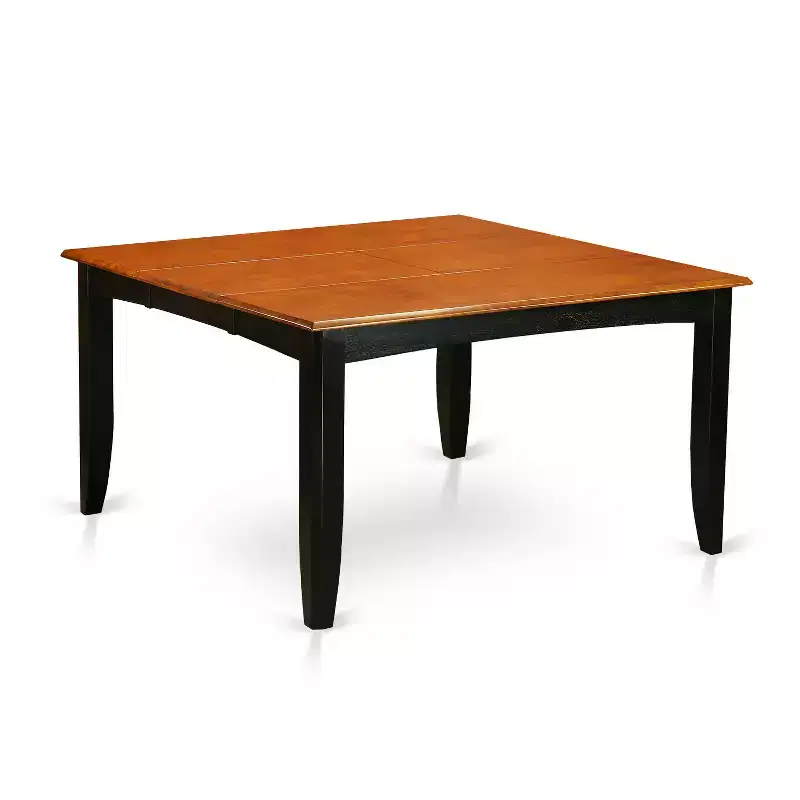 HomeStock Belmont 7Pc Square 36/54 Inch Family Table With 18 In Self Storing Butterfly Leaf And Six Wood Seat Dining Chairs