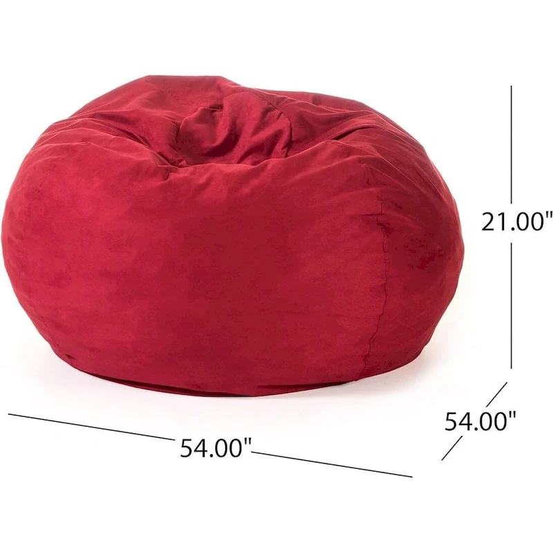 5-Foot Shredded Foam Bean Bag Chair with Removable Microsuede Cover