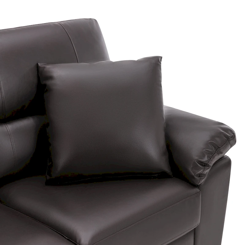 Upholstered Living Room Set, 4 Pieces - Faux Leather Chair, Loveseat, sofa with Ottoman