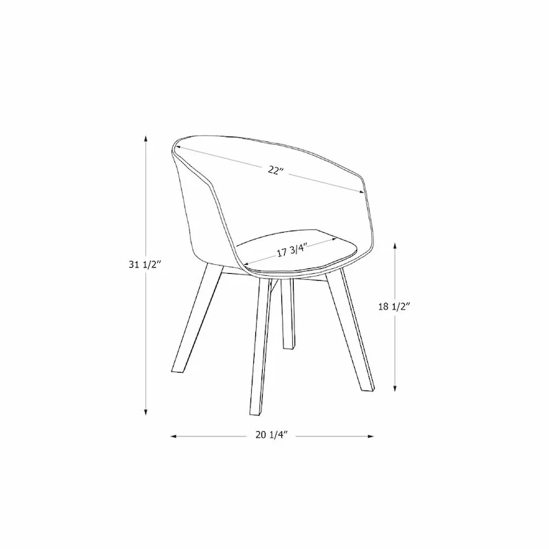 Set of 2 Dining Chairs with Wood Legs