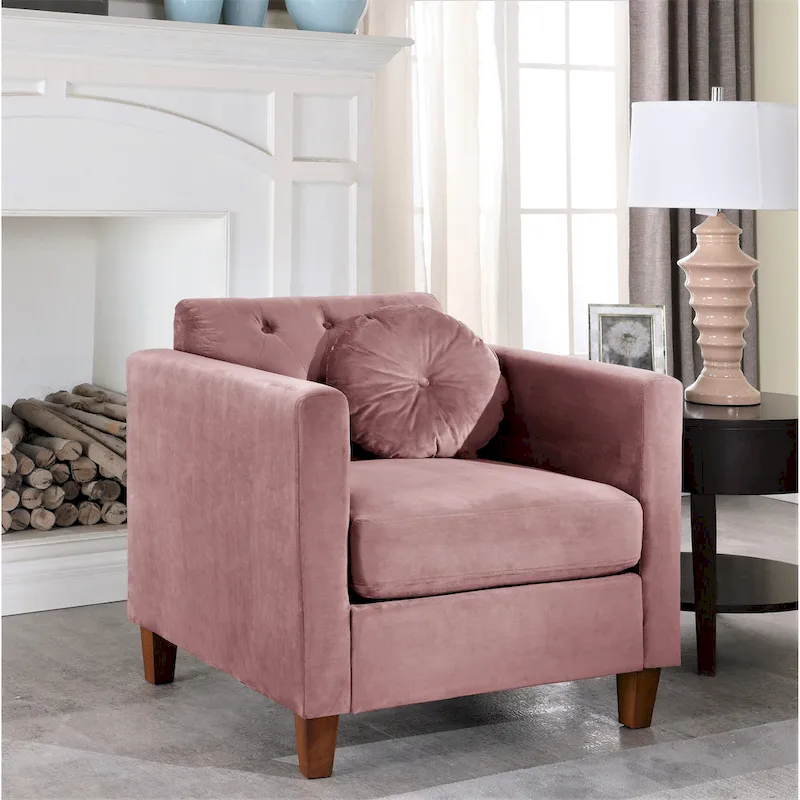 Persaud Velvet Kitts Classic Chesterfield Chair