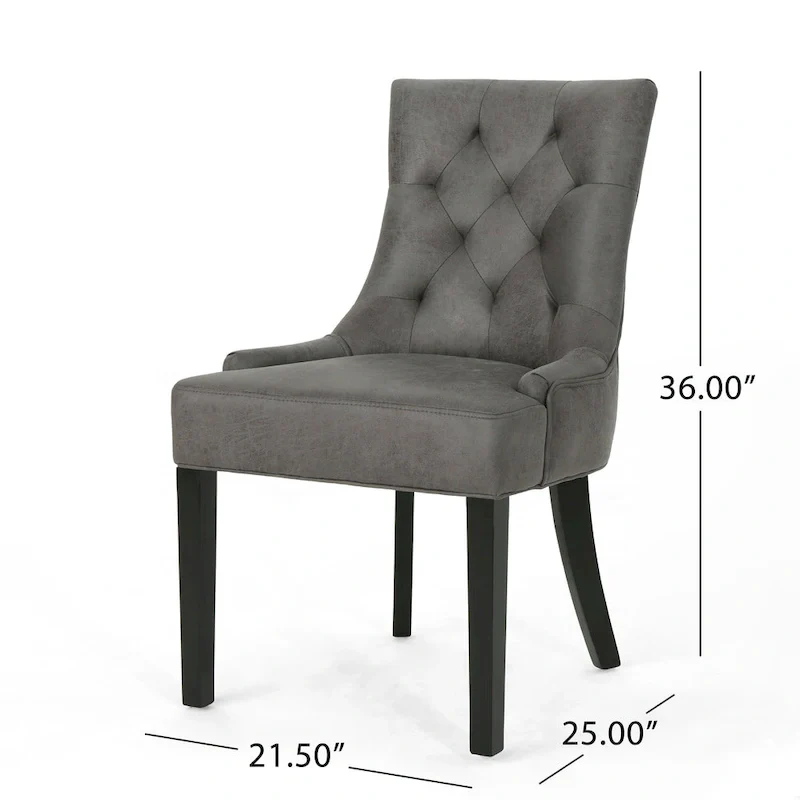 Hayden Traditional Microfiber Dining Chairs (Set of 2)