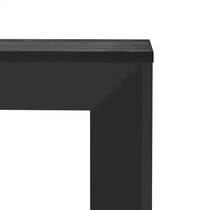 Modern Console Table & Entryway Table, Sturdy Sofa Table with Fireplace Design, Wood Veneer Top