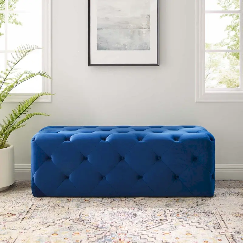 Carson Carrington Ullervad 48-inch Button Tufted Entryway Velvet Bench