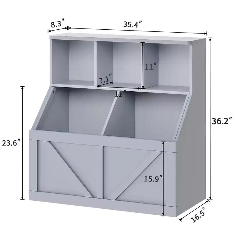 Kids Toy Storage Organizer, Kids Bookshelf and Toy Storage, Toddlers Bookshelf Toy Organizer for Kids Rooms Playroom Bedroom Nursery Daycare