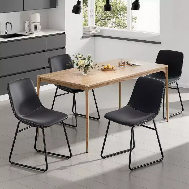 MAYEERTY Dark Blue Set of 4 Kitchen & Dining Room Chairs - Stylish Seating for Dining Spaces