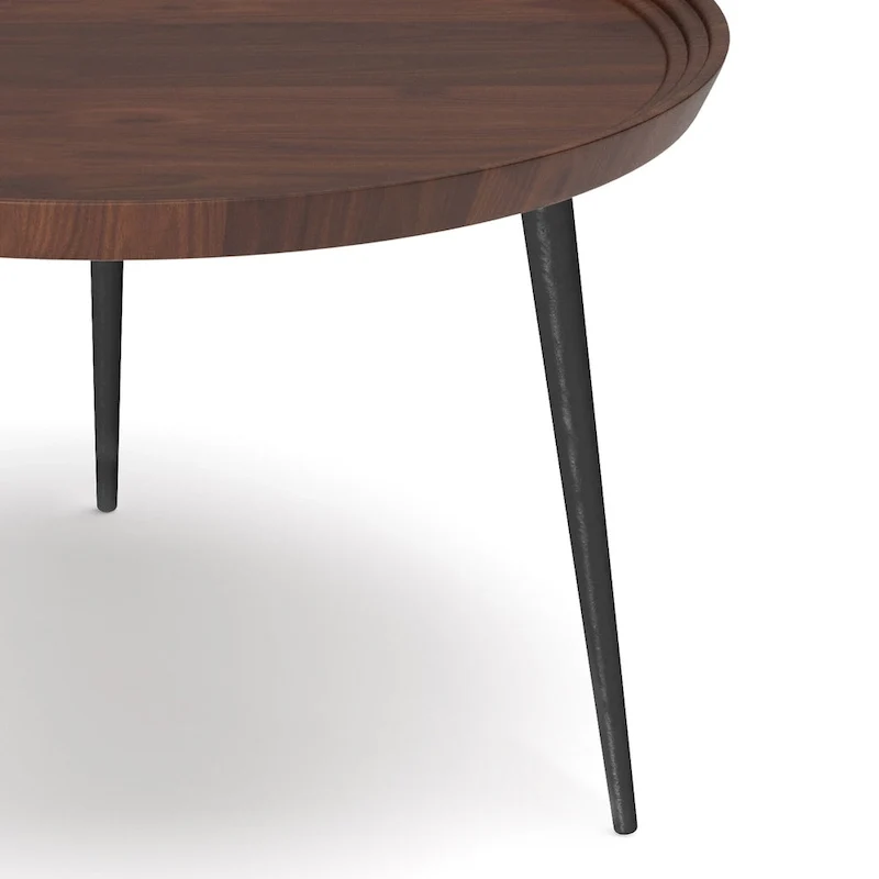 WYNDENHALL Joellla Modern Industrial Coffee Table in Cognac - 30 d x 30 w x 16 h