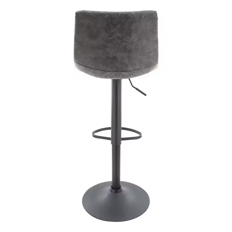 Adjustable Swivel Bar Stool Set of 2 Faux Leather Footrest Counter Height Kitchen