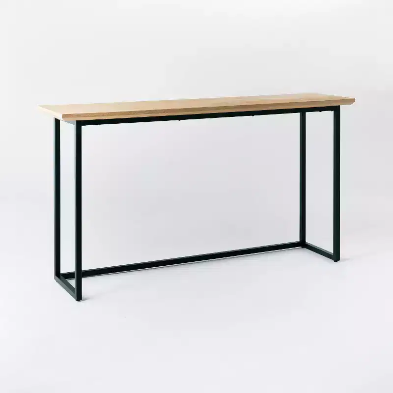 Mixed Material Console Brown Entryway Furniture, 60" Width