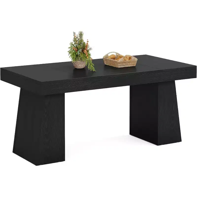 Lantine 55-Inch Wood Dining Table for 4-6, Rectangular Dining Room Table with Sturdy Legs