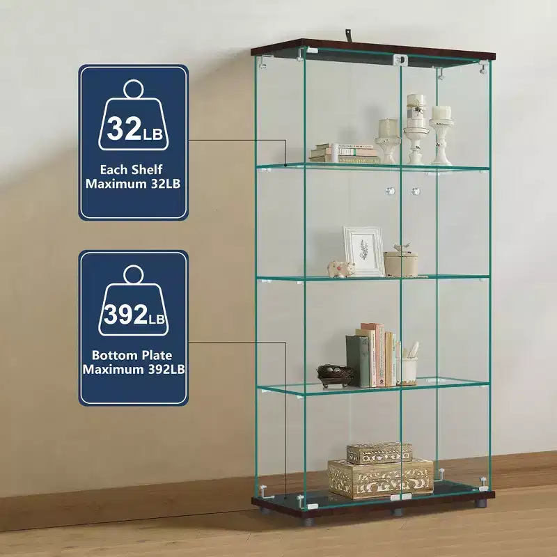 64.5 X 32 Glass Display Cabinet Curio Cabinet with Lock