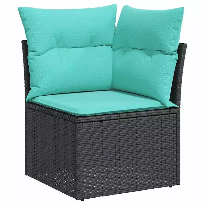 vidaXL Patio Sofa Set Black - Black Without Table