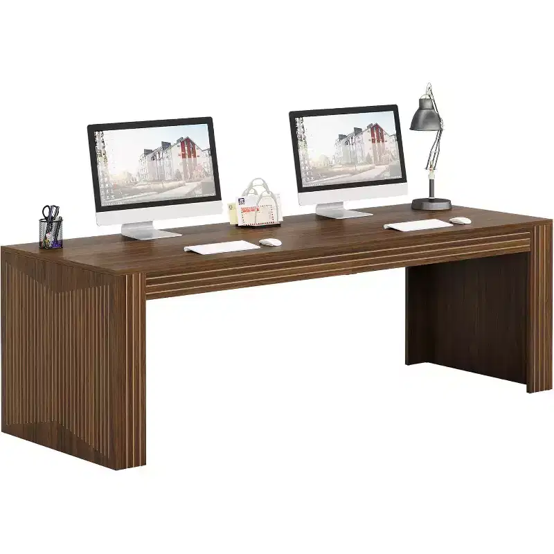 78.74 Inch Wooden Extra Long Computer Desk, Two Person Desk Double Desk