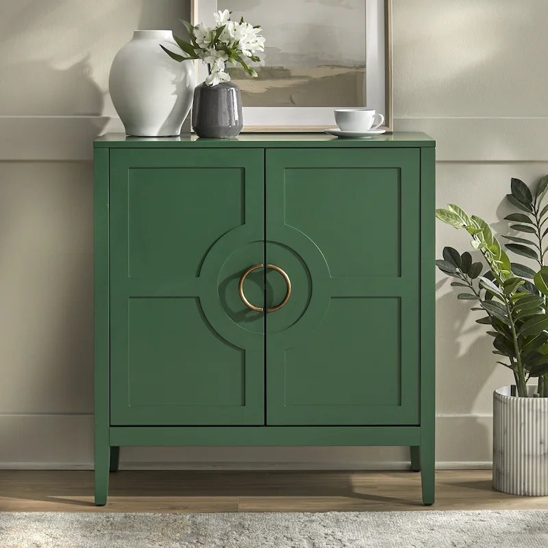 Console Cabinet with Adjustable Shelf and Metal Handles