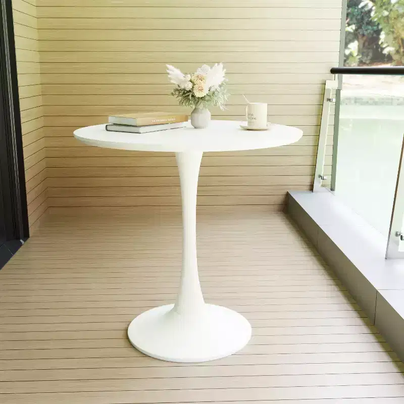 31.5IN Modern Kitchen Table for 2-4, Round Dining Table with Stable Pedestal Base, Small Table for Living Room, Dining Room