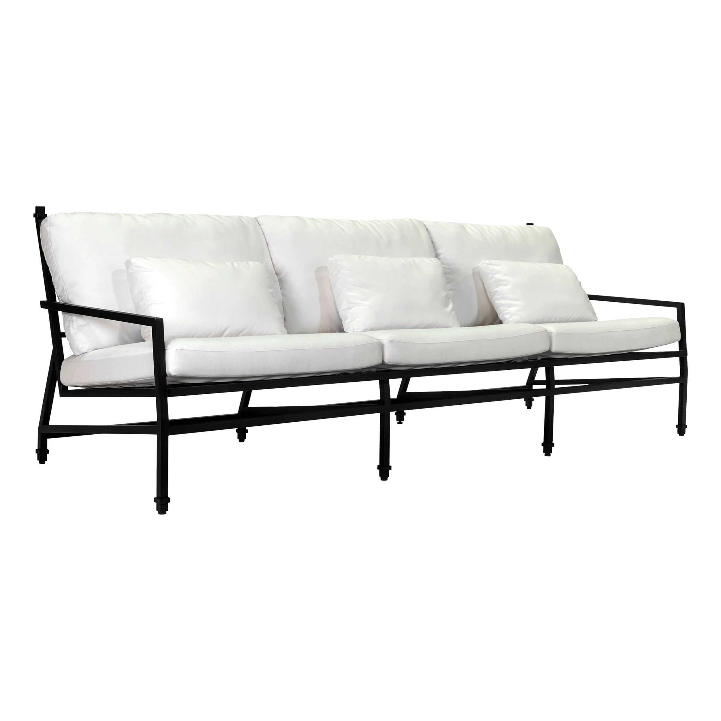 Black Sand Aluminum Deep Seating Dekton Stone Outdoor Sofa