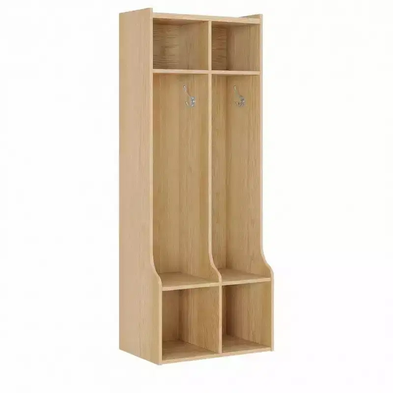 GustoWave Coat Locker with 2 Sections, 4 Cubbies & 4 Hooks, Durable Kids Storage Organizer for Home, Study Room, Nursery or Kindergarten, Easy Access