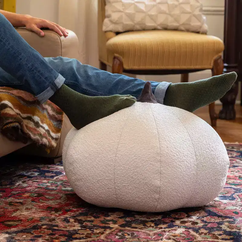 Jaxx Pumpkin Pouf - Luxurious Ottoman for Fall & Halloween Dcor