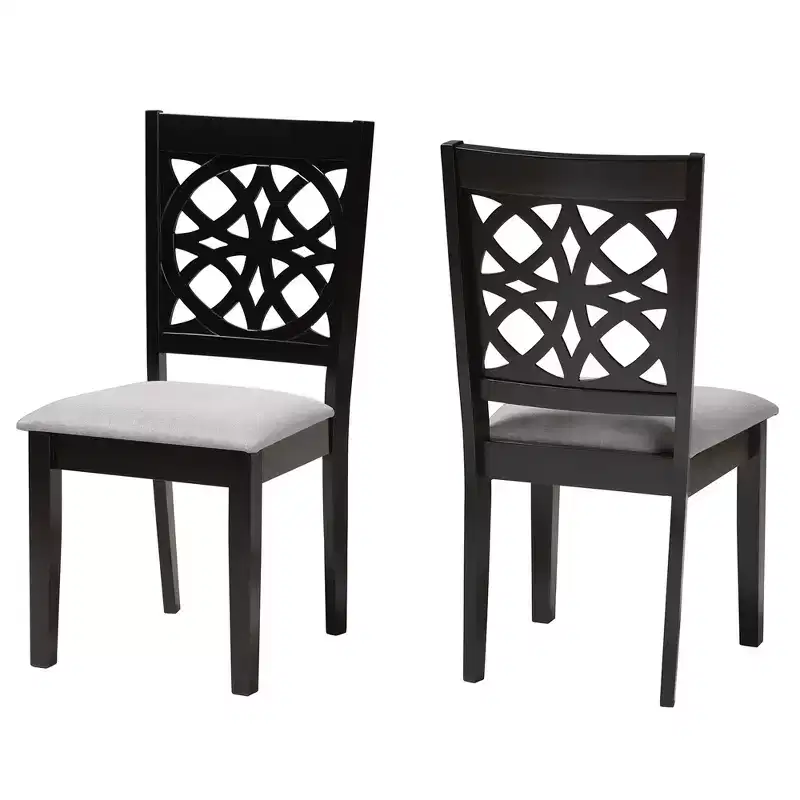 Baxton Studio Abigail Modern Fabric Wood Dining Chair Set