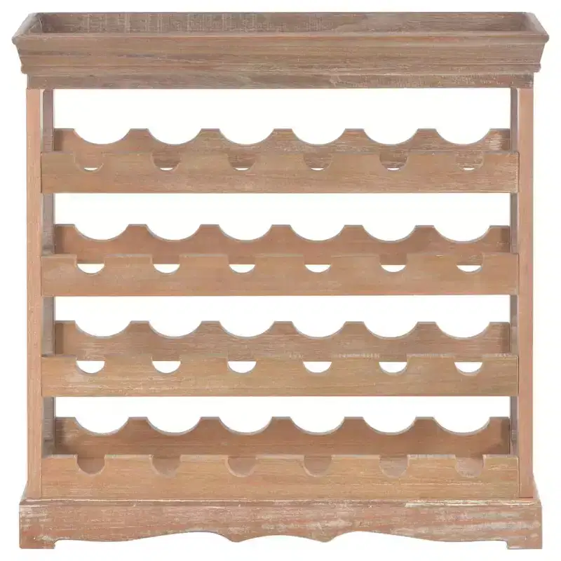Wine Rack with Top Tray, Floor Wine Cabinet Organizer — Engineered Wood