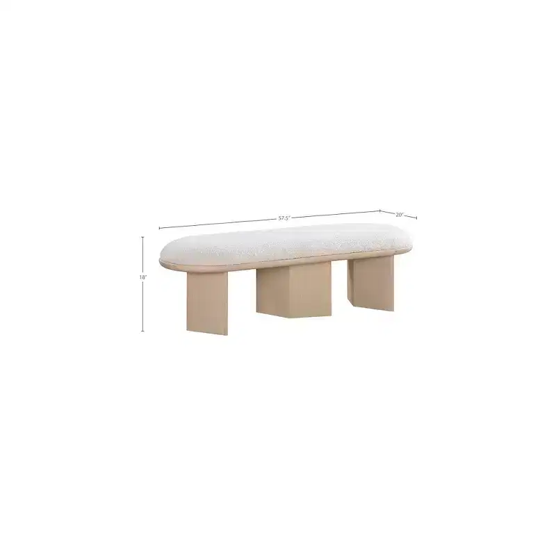 Meridian Furniture,Wilshire Boucle Fabric Bench