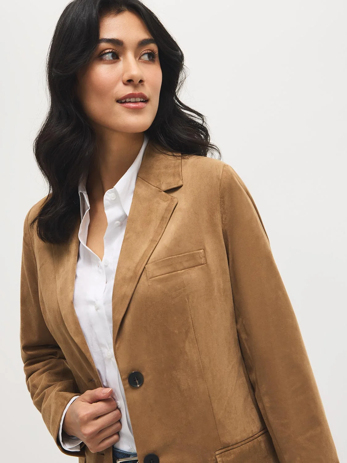 Faux Suede Blazer