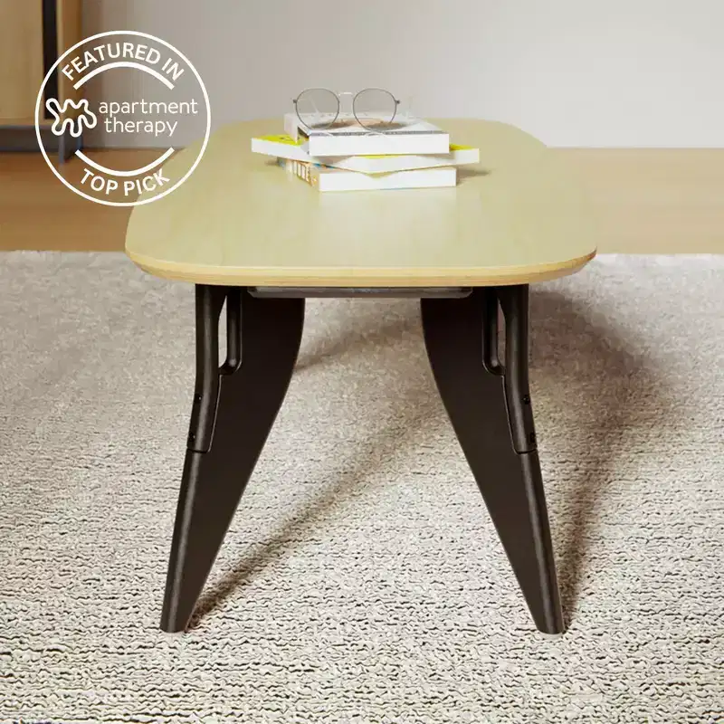 Rectangle Coffee Table 47.5x20 Space-Saving One-Click Assembly