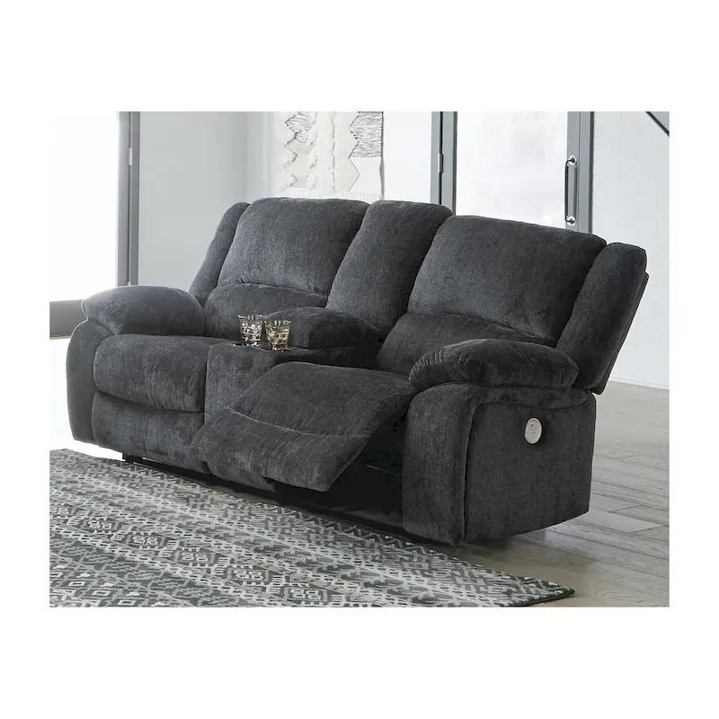 Double Power Reclining Loveseat w/ Console, Dark Gray - 40 x 70 x 40