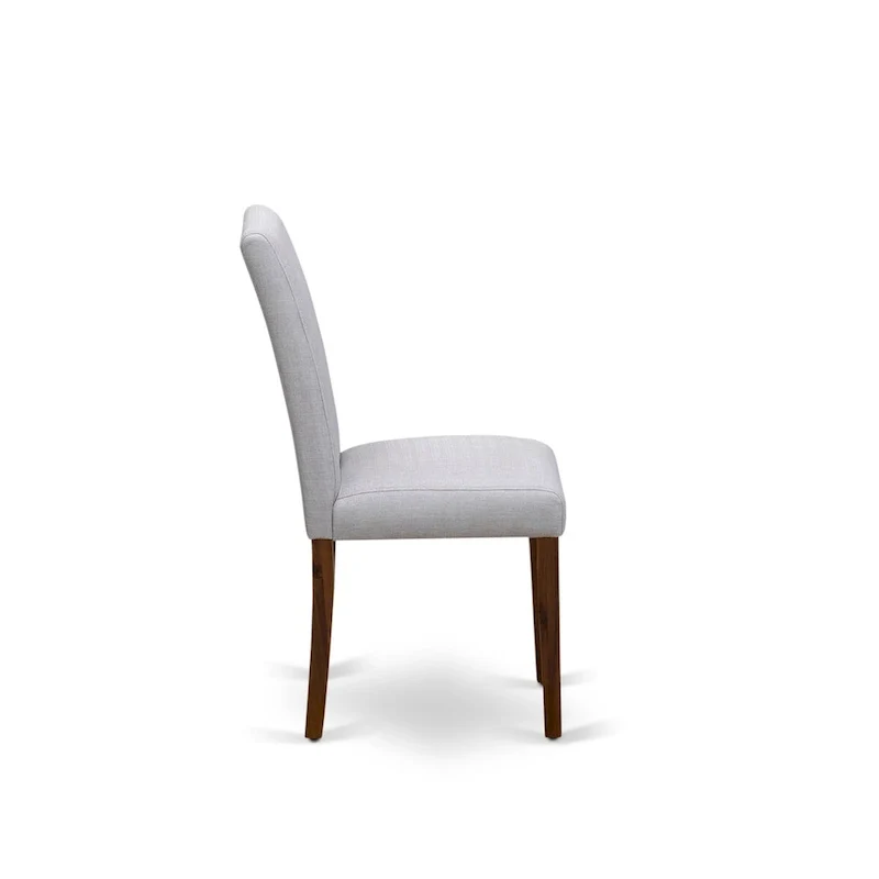 East West Furniture 5 Piece Dinette Set- a Round Dining Table and 4 Parson Dining Chairs, (Finish & Upholstered Option)