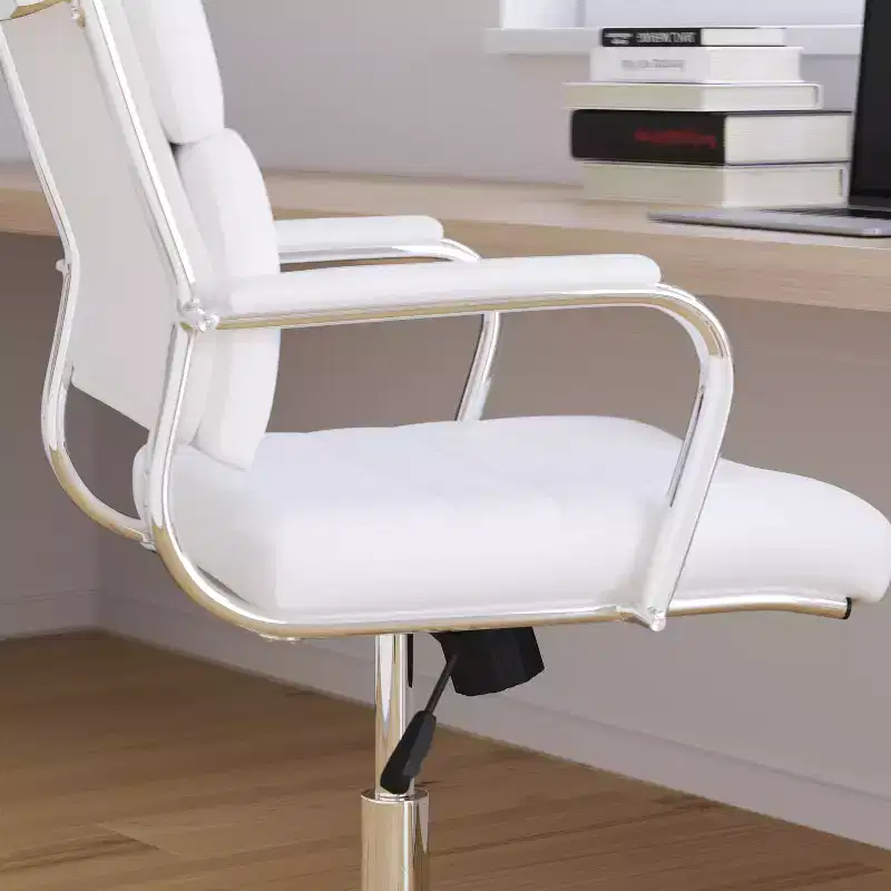 High Panel-Back Ergonomic Office Chair with Padded Metal Arms Executive Swivel Computer Desk Chair