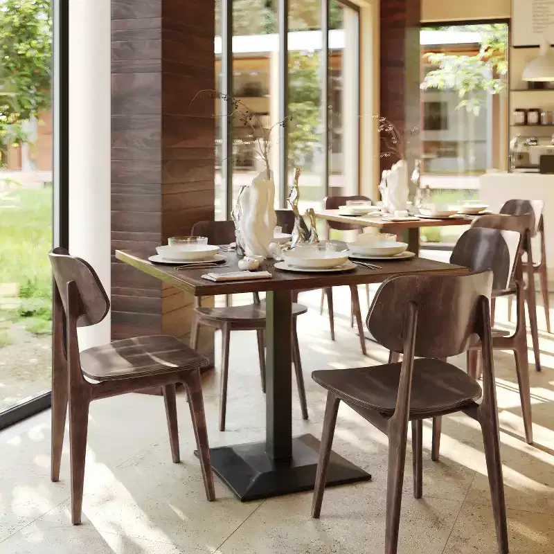 Flash Furniture Verona Commercial Grade Solid Wood Dining Chair with Curved Oval Backrest