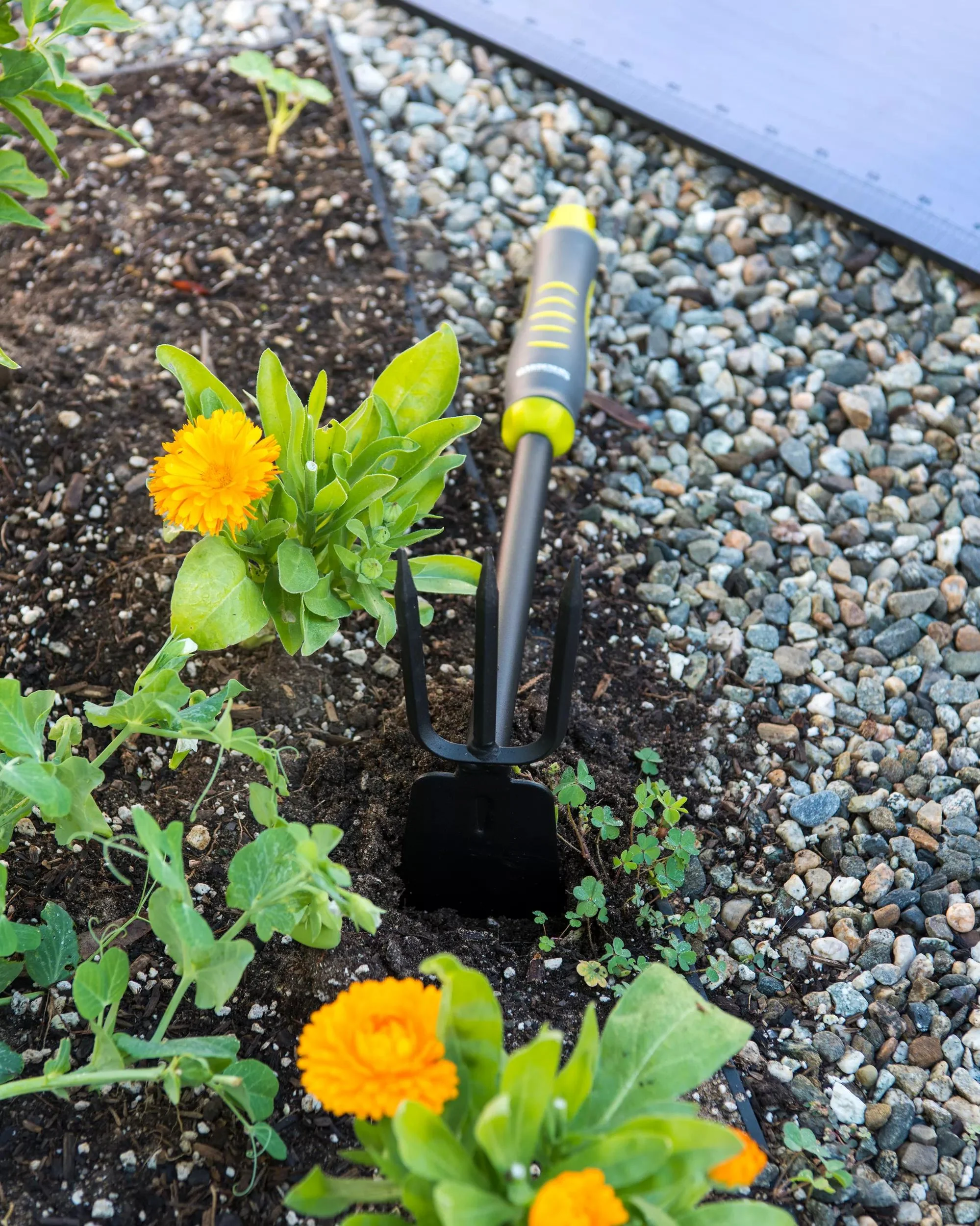 2-in-1 Short Handle Garden Hoe and Cultivator Tool, Green