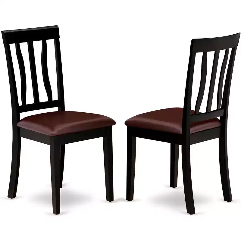 Black Oval Extension Dining Table Set, Pedestal Base, Seats up to 6, 7-Piece