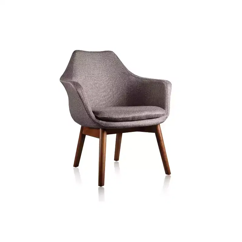 Mid-Century Modern Accent Chair in Gray Twill