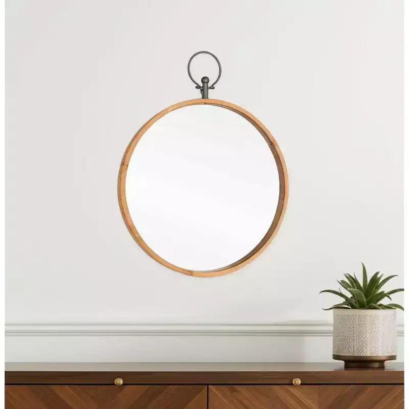 30 Inch Round Metal Framed Accent Mirror - Bronze