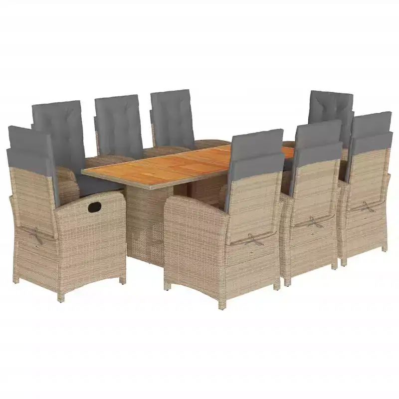 vidaXL Dining Set Grey, Brown, Navy Blue