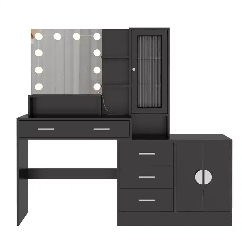 Makeup Vanity with Lights, USB & Power Outlet and Drawer Cabinet