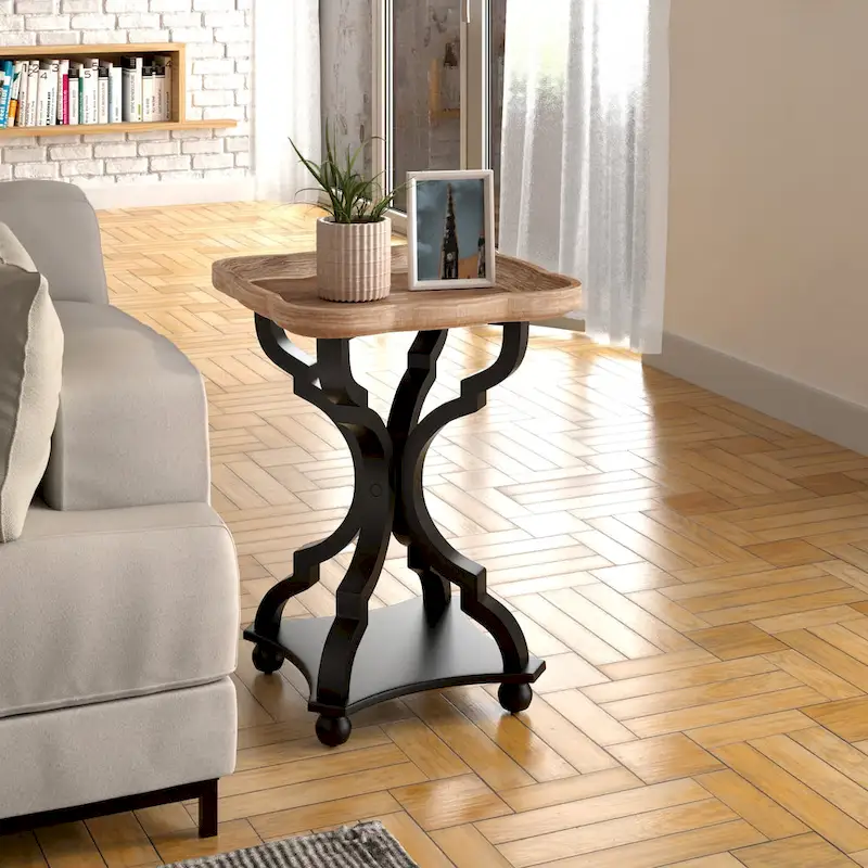 Rustic Farmhouse Tray Top End Table
