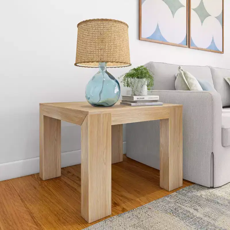 Modern Solid Wood Square Corner Side Table 32