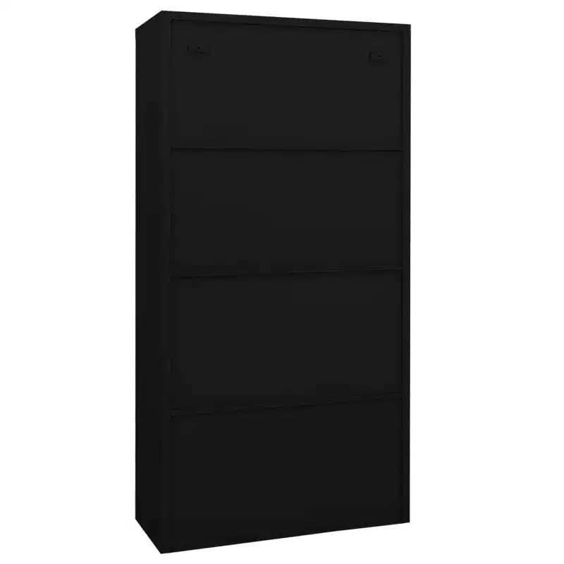 vidaXL Filing Cabinet Lockable Storage Filing Cabinet with Sliding Door Steel