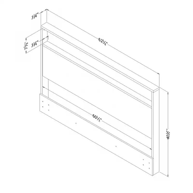 Full/Queen Headboard with Storage Shelf - Black Oak