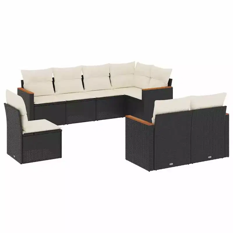 vidaXL Trendy Outdoor Sofa Set with Cushions and Table