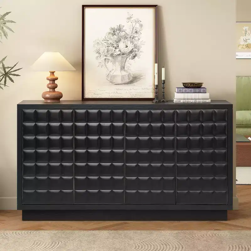 Viviana 58.6'' Modern Storage Cabinet with 4 Doors and Adjustable Shelves