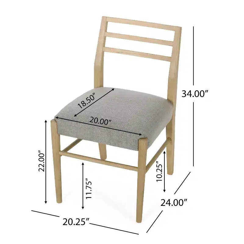 Okak Set of 2 Modern Dining Chairs, Fabric Dining Room Chairs, Upholstered Kitchen Side Chairs with Curved Backrest & Metal Frame