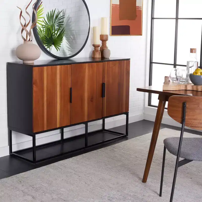 Vance 3 Door 2 Shelf Sideboard - MED5007 - Black/Brown - Safavieh