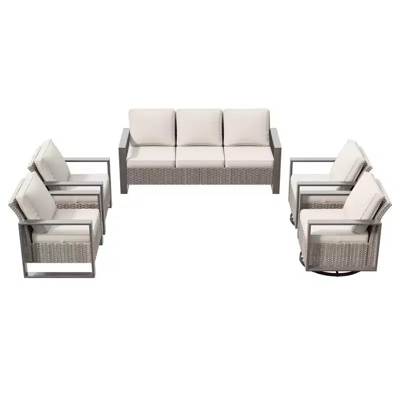UPTIOT 5-Piece Patio Furniture Chair Outdoor Conversation Set