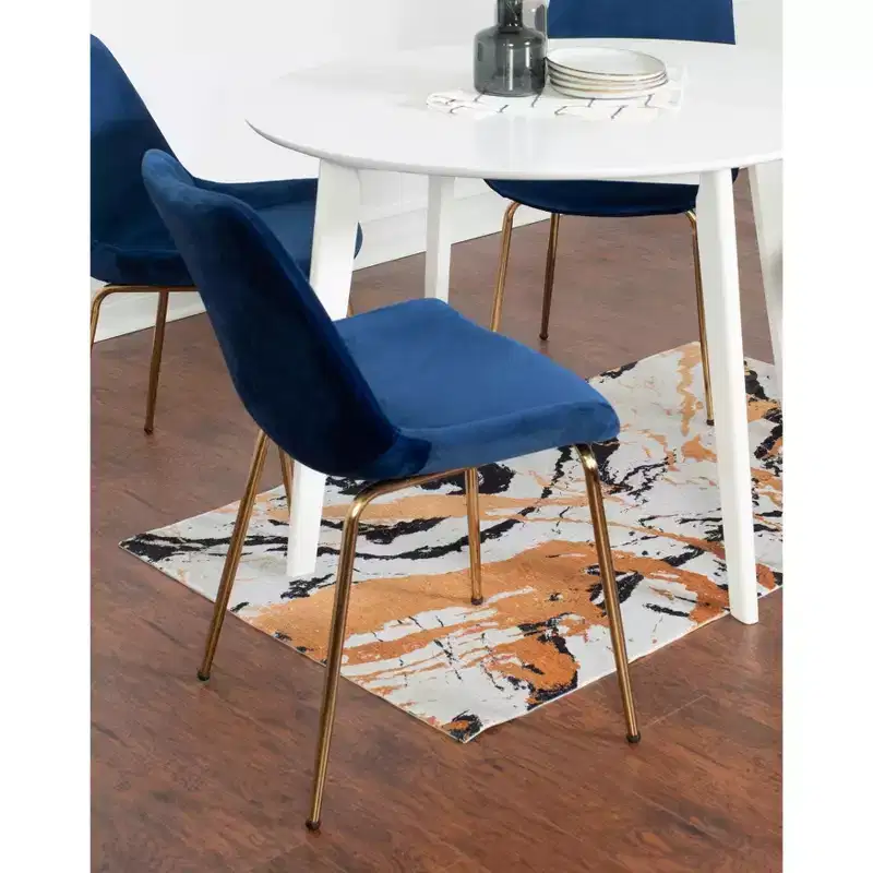 Aufurr Contemporary 3-Piece Dining Set, White Round Dining Table with 2 Chairs